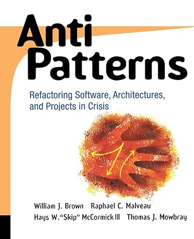 AntiPatterns: Refactoring Software, Architectures, and Projects in Crisis by William J. Brown | Wiley; 1st edition
