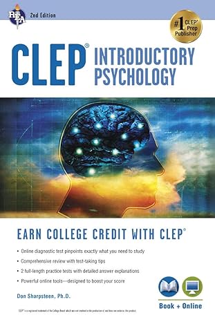CLEP® Introductory Psychology Book + Online (CLEP Test Preparation) by Don J. Sharpsteen Ph.D. | Research & Education Association; Second Edition, Revised
