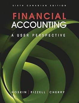 Financial Accounting: A User Perspective by Robert E. Hoskin | Wiley; 6th Canadian edition