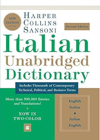 HarperCollins Sansoni Italian Unabridged Dictionary, Second Edition by HarperCollins Publishers | Collins Reference