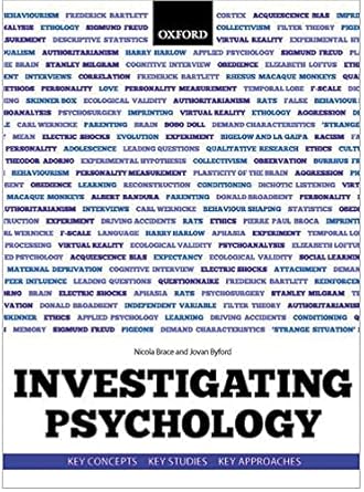 Investigating Psychology: key concepts, key studies, key approaches by Nicola Brace | Oxford University Press; 1st edition